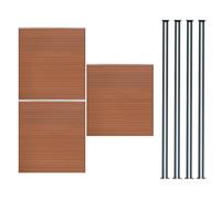 Valla exterior WPC 185x526cm |MARRÓN| 3x Paneles + 4 Postes de aluminio C/LED solar | Panel doble cara | Diseño moderno | Fácil de montar | Ideal jardín o cerramientos | Valla de privacidad