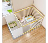 Valla for Mascotas, Valla Interior for Perrera de una habitación y un baño, Jaula for Perros Tubo Cuadrado Completo Mejorada, Espacio Grande Independiente(186x92x50cm)