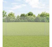 Valla forestal de alambre para jardín, red de aves de corral, valla con postes plateados, 1,6 x 25 m, acero, valla salvaje para jardín, casa, patio, se puede montar rápidamente