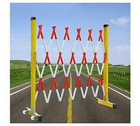 Valla Industrial de Metal expandido, Puerta de Seguridad móvil con Ruedas, Valla de tráfico Ajustable, Tijeras portátiles Plegables, Valla de Carretera para Exteriores