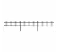 Valla jardín acero negro, cercas decorativas exteriores, panel valla 60 cm, postes 110 cm con puntas lanza, fácil instalación, recubrimiento polvo antióxido, 3 paneles + 4 postes, extensible, segurida