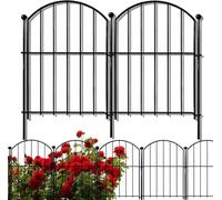 Valla Jardín Metal Decorativa 32x43 cm - Lote 10 Paneles Plegables para Parterre, Patio y Barrera Mascotas