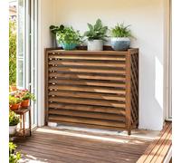 Valla Madera Exterior Cubre Aire Acondicionado Exterior Madera Marrón Fundas Aire Acondicionado Exterior Madera Maciza Valla Ocultacion Anticorrosión Decoración Terraza Valla Aire Acondicionado(86x35x