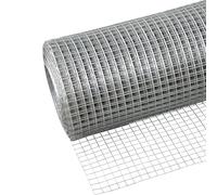 Valla metálica soldada de acero inoxidable 304 de 12 mm, tamaño de agujero, rollo de exclusión animal para pollos, conejos, perros, valla de jardín, color plateado, 1 x 10 m