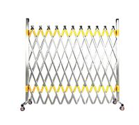 Valla móvil de acero inoxidable con ruedas, tiras reflectantes para puertas corredizas para escuelas, almacenes, obras de construcción, garajes