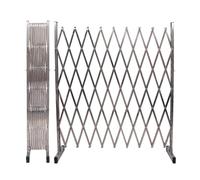 Valla móvil de acero inoxidable expandible - Puerta de tijera plegable flexible para carretera y garaje, 150 x 250 cm, solución de barrera de tráfico