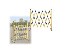 Valla móvil extensible con ruedas, barrera de tráfico retráctil for obras y garajes - Portátil(Black,1.2x6m/3.9x19.6ft)