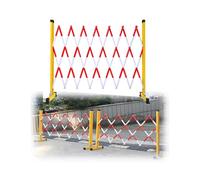 Valla móvil extensible con ruedas, barrera de tráfico retráctil for obras y garajes - Portátil(Red,1.2x2m/3.9x6.5ft)