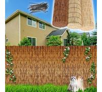 Valla Natural Cañizo for Jardín, Rollos de Cerca de Caña for Pantalla Privacidad, Decorativas Valla de Caña for Patio al Aire Libre, Fácil Instalación(Natural-Black,H100cmxL500cm)