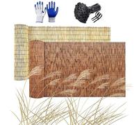 Valla Natural Cañizo Pantalla De Caña Protector Visual Y Privacidad Rollo De Valla De Caña para Ocultación De Ambientes Tejido a Mano con Lazos