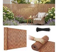 Valla Natural Cañizo para Separador de Jardin Exterior 100/120/130/150/180 cm Rollo de Bambú Duradero con Bridas Pantalla de Ocultación Privacidad para Balcón Terraza Patio Piscinas(H160xL850cm)