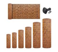 Valla Natural Cañizo Valla de Protección Bambú Natura Rollo De Caña De Bambú 0.3m 0.5m 0.9m 1.1m 1.2m 1.4m 1.5m 1.6m 1.8m Alto Pantalla De Privacidad Resistente, Recto, Fácil De Cortar(Brown)