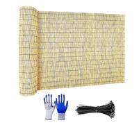 Valla Natural de Cañizo para Ocultación y Decoración de Ambientes - Rollo de Caña de Bambú para Exterior, Cerca de Cañas, Protector Visual Privacidad para Balcón Jardín Patio(Natural,H1.4 x L3.5m)