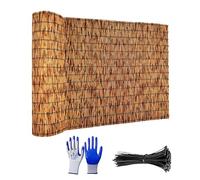 Valla Natural de Cañizo para Ocultación y Decoración de Ambientes - Rollo de Caña de Bambú para Exterior, Cerca de Cañas, Protector Visual Privacidad para Balcón Jardín Patio(Marrón,H1.4 x L3.5m)