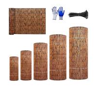 Valla Natural de Cañizo y Bambú para Exterior - Rollo de Cañas para Ocultación, Decoración de Ambientes, Pantalla de Protector Visual de Privacidad para Balcón, Jardín Patio(Marrón,H1.4 x L3.0m)