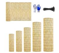Valla Natural de Cañizo y Bambú para Exterior - Rollo de Cañas para Ocultación, Decoración de Ambientes, Pantalla de Protector Visual de Privacidad para Balcón, Jardín Patio(Natural,H1.3 x L4.0m)