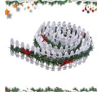 Valla navideña en miniatura | Panel decorativo de madera de 90 cm | Valla con luces LED para paisajes navideños y pueblos en miniatura