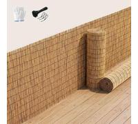 Valla Ocultación Terraza,Cañizo Natural Valla Jardin Exterior Privacidad Balcon Alta Densidad Protector Visual, Alto 180 160 30 40 50 80 120 150cm Con Bridas Para Cables(Beige,H100xL1000cm)