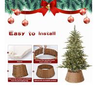 Valla para árbol de Navidad tejida a mano, decoración para la base del árbol de Navidad