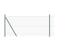 Valla para estanque, valla delimitadora, valla de eslabones de cadena con postes verdes, 1 x 10 m de acero, valla de limitación para perros, conejos, patio al aire libre, fácil montaje