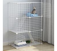 Valla para gatos Interior extraíble DIY Jaula para gatos de Metal Jaula para Hurones Jaula para Perros Valla para gatos Portador para gatos RV al Aire Libre, Cerca para gatos para Acampar Ár