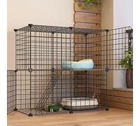 Valla para gatos Interior extraíble DIY Jaula para gatos de Metal Jaula para Hurones Jaula para Perros Cerca para gatos Portador para gatos RV al Aire Libre, Cerca para gatos para Acampar Ár