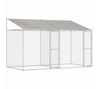Valla para perros grande de acero galvanizado, impermeable y espacioso - 4 x 2 m, fácil de montar con un destornillador, ideal para exteriores