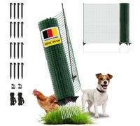 horizont valla fronteriza FIX, valla móvil de 15 m de largo y 90 cm de alto, 9 postes, red de jardín, ideal para camping, valla para perros, valla de barrera, valla de piquetes