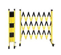 Valla plegable extensible de metal con ruedas, barrera de seguridad versátil para seguridad de peatones y entradas, uso industrial, fácil de mover, diseño duradero y ajustable