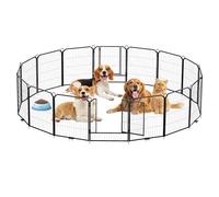 Valla Portátil De Metal para Perros: Juego De 8 Puertas para Perros, 24 Pulgadas, Resistente y Duradera, con Puerta, a Prueba De óxido, Jardines, Campamentos, Casas Rodantes y Patios