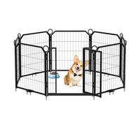 Valla Portátil De Metal para Perros: Juego De 8 Puertas para Perros, 24 Pulgadas, Resistente y Duradera, con Puerta, a Prueba De óxido, Jardines, Campamentos, Casas Rodantes y Patios