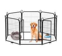 Valla Portátil De Metal para Perros: Juego De 8 Puertas para Perros, 24 Pulgadas, Resistente y Duradera, con Puerta, a Prueba De óxido, Jardines, Campamentos, Casas Rodantes y Patios