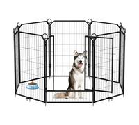 Valla Portátil De Metal para Perros: Juego De 8 Puertas para Perros, 24 Pulgadas, Resistente y Duradera, con Puerta, a Prueba De óxido, Jardines, Campamentos, Casas Rodantes y Patios