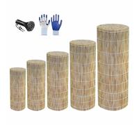 Valla Privacidad Cañizo Bambú Natural, Valla Ocultacion Exterior Resistente a la Intemperie Pantalla Cerramiento Privacidad para Balcón, Jardín y Patio Protector Visual(Beige)