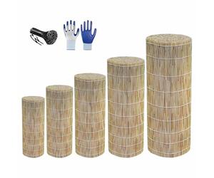 Valla Privacidad Cañizo Bambú Natural, Valla Ocultacion Exterior Resistente a la Intemperie Pantalla Cerramiento Privacidad para Balcón, Jardín y Patio Protector Visual(Beige)
