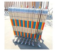Valla retráctil de acero inoxidable flexible con ruedas, ideal para gas, escuelas, centros comerciales, puerta segura para control de multitudes, plata, 1,3 x 3 m