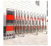 Valla retráctil de acero inoxidable, puerta corredera para exteriores, ideal para jardines, escuelas, centros comerciales, color rojo y plateado, tamaño: 1,5 x 4 m