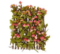 Valla telescópica de jardín con vides artificiales para decoración de balcón para patio y ventana (rosa oscuro)