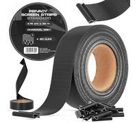 Valla Tiras Protectora Privacidad Pantalla Proteción 4,75 cm x 35 m Opaca Anti-UV Resistente Viento Sol Balcones Jardines Tiras de Sujeción 20 Clips Fijación