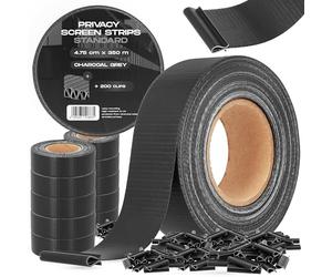 Valla Tiras Protectora Privacidad Pantalla Proteción 4,75 cm x 350 m Opaca Anti-UV Resistente Viento Sol Balcones Jardines Tiras de Sujeción 200 Clips Fijación