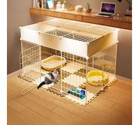 Valla Transparente Para Mascotas, Parque Para Mascotas, Valla Interior Expandible, Valla Portátil Para Mascotas Para Animales Pequeños Gatitos Conejos Chinchillas ( Size : 111*65*75cm(Heightening) )