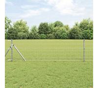 Valla, vallas decorativas, estanque, valla de paisaje, vallas de protección de animales, eurovalla plateada, 0,8 x 10 m, hierro galvanizado en caliente, para balcón, parque, protección visual