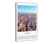 Valladolid - Póster de fotos reales de Valladolid con impresión a color, póster de viaje de España, impresión de ciudad, arte de pared, lienzo decorativo, marco de 61 x 91 cm