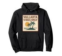 Vallarta Vibes Only Tropical Beach con palmeras y puesta de sol Sudadera con Capucha
