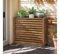 Vallas De Madera Protector Aire Acondicionado Exterior Cubre Aire Acondicionado Madera Grande Funda Aire Acondicionado Exterior Cubierta Aire Acondicionado Madera Soporte Macetas Exterior(100x44x93cm)