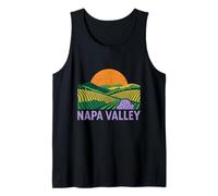 Valle de Napa, California, Retro, Puesta de Sol, viñedo, colinas, Paisaje Camiseta sin Mangas
