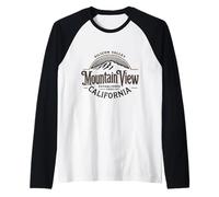 VALLE DE SILICIO DE CALIFORNIA VISTA A LA MONTAÑA - ESTABLECIDO 1902 Camiseta Manga Raglan