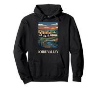 Valle del Loira Francia Castillo Viñedo Arte de Viaje Sudadera con Capucha