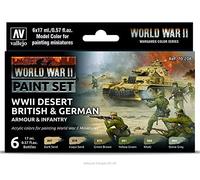 Createx Vallejo Kit de pintura 070208 – Infantería alemana y británica – Wüstenfarben WWII
