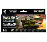 Vallejo 070220 - Juego de accesorios de construcción de maqueta de tanque y infantería de Estados Unidos , color/modelo surtido